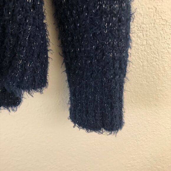 Rampage Long Sleeves Metallic Open Knit Sweater L - Picture 5 of 7